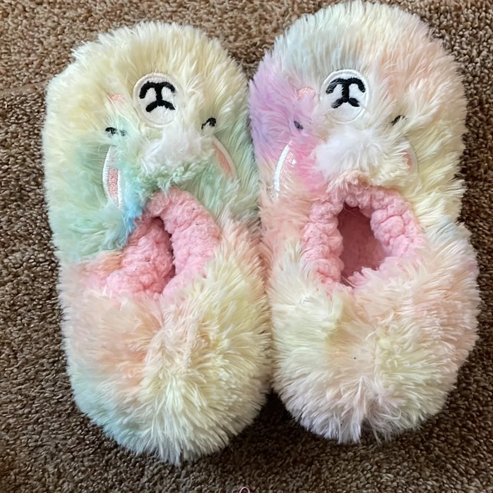 Girls bunny fuzzy bedroom slippers